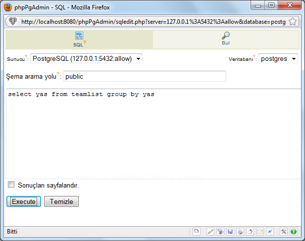 PostgresSQL Veri Tabanında GROUP BY Kullanımı, HAVING kullanımı