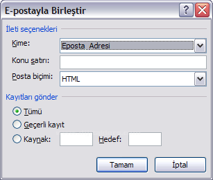Ms Word 2007de Adres Mektup Birleştirme İşlemleri
