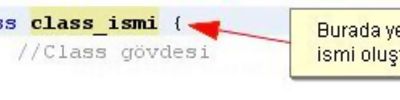 Javada Class Tanımlama