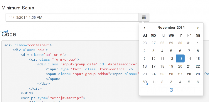 Bootstrap Takvim Seçtiricisi (Datetime Picker)